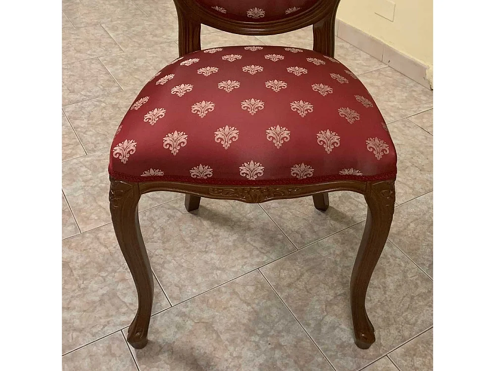 Stuhl in Rot Goldfarben gemustert Barock Design