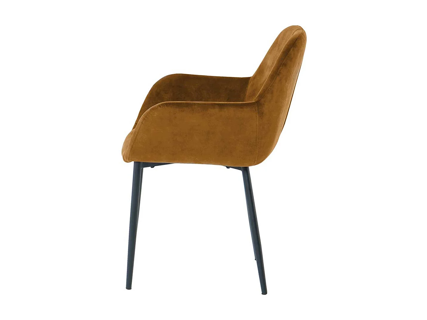 Armlehner in Ocker Gelb Samt Gestell aus Metall (2er Set)