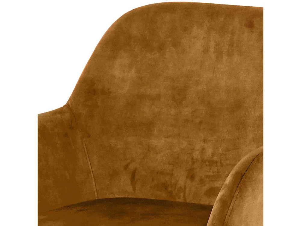 Armlehner in Ocker Gelb Samt Gestell aus Metall (2er Set)