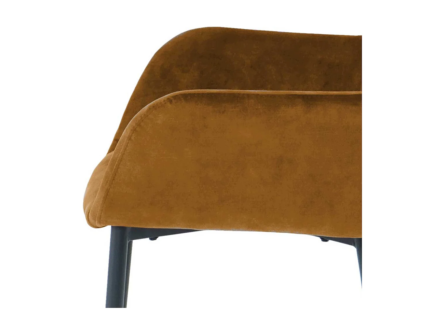 Armlehner in Ocker Gelb Samt Gestell aus Metall (2er Set)