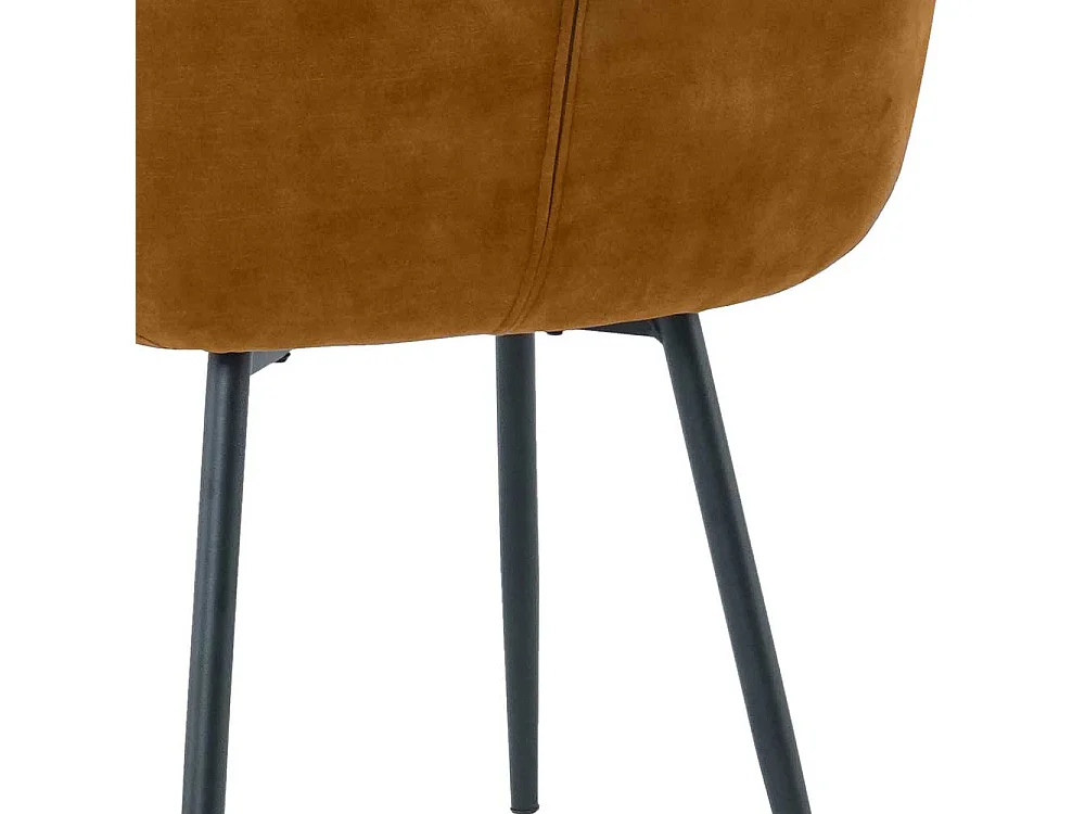 Armlehner in Ocker Gelb Samt Gestell aus Metall (2er Set)