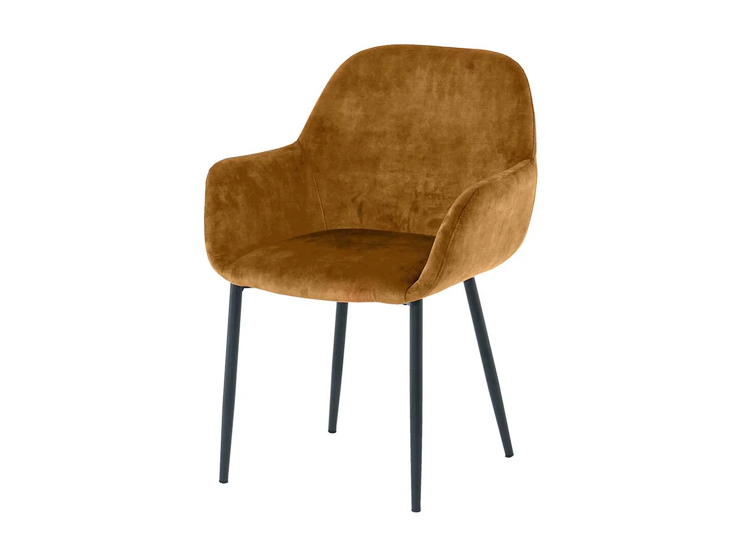 Armlehner in Ocker Gelb Samt Gestell aus Metall (2er Set)