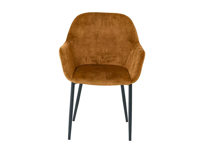 Armlehner in Ocker Gelb Samt Gestell aus Metall (2er Set)