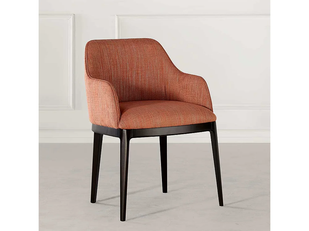 Esstischstuhl in Rostfarben und Dunkelbraun Armlehnen