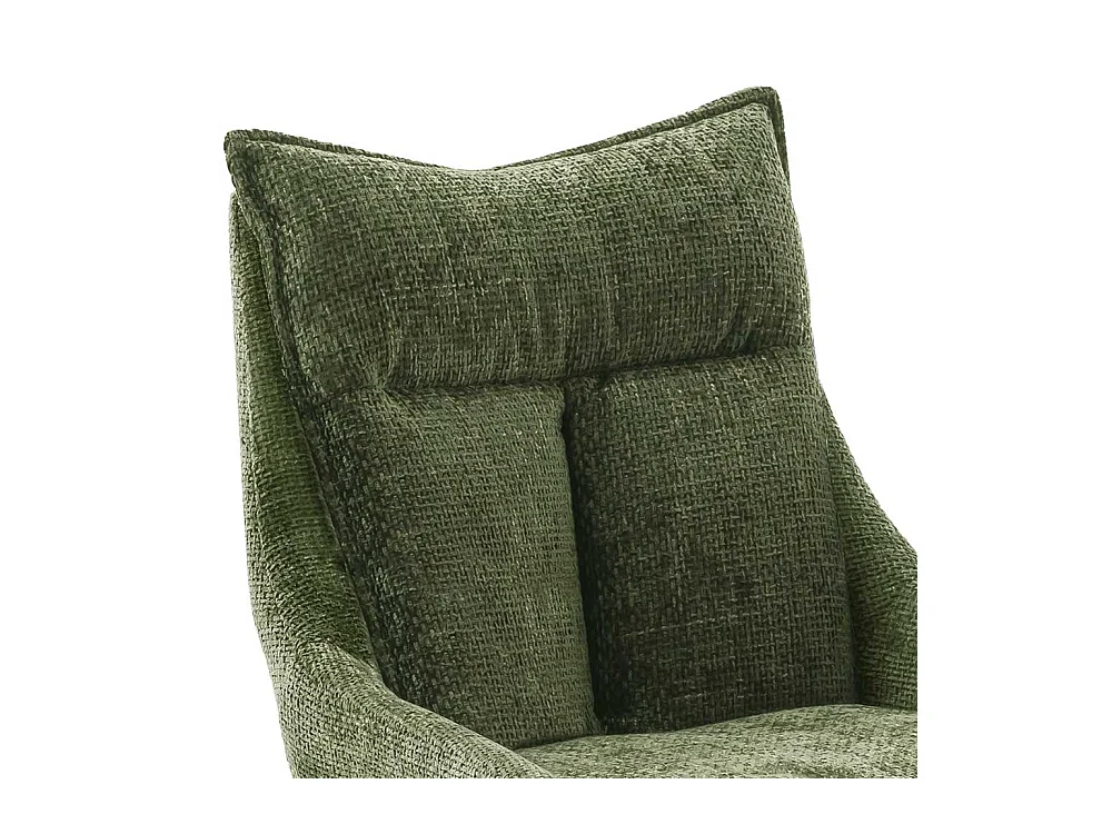 2 Stühle aus Strukturstoff und Metall Oliv Grün und Edelstahlfarben (2er Set)