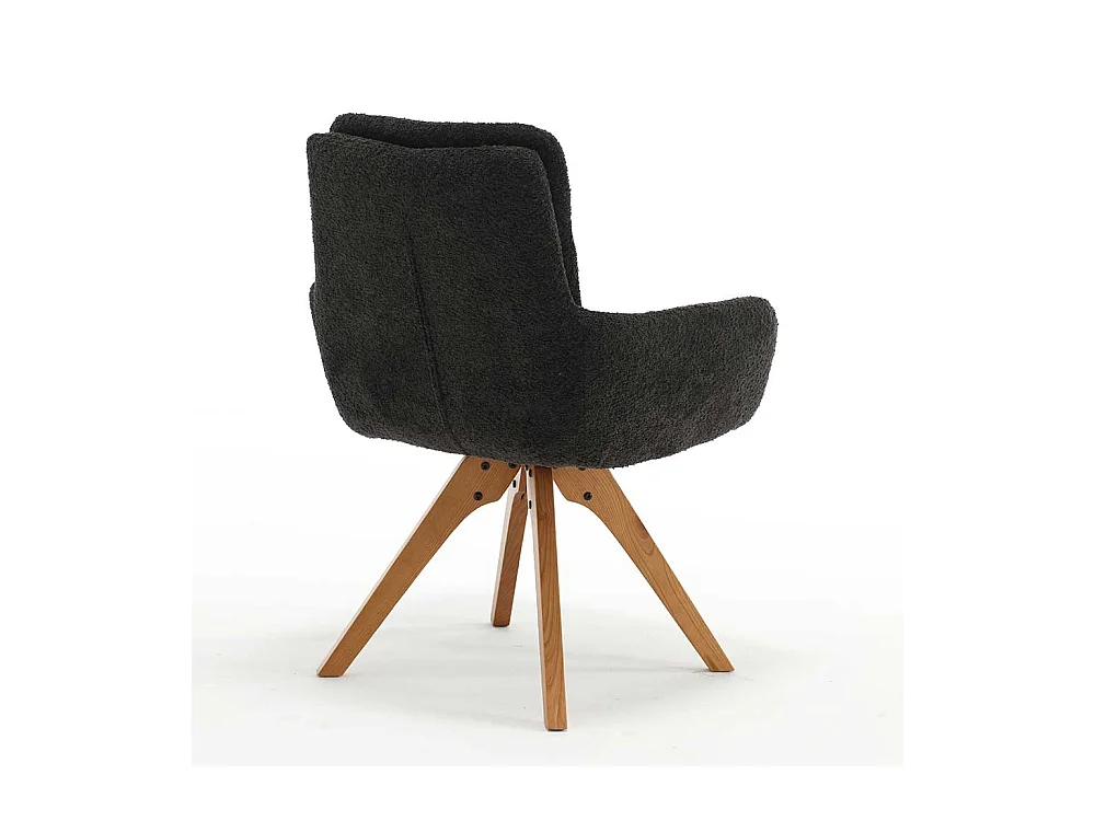 Esstisch Armlehnstühle in Anthrazit und Eichefarben Gestell aus Massivholz (2er Set)