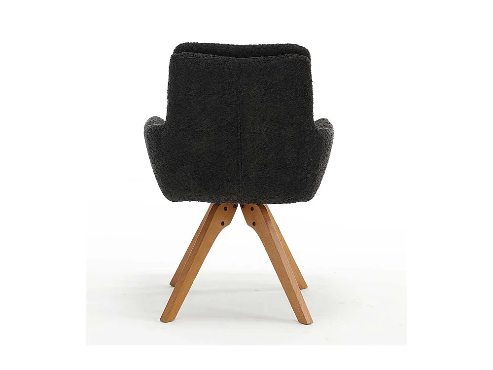 Esstisch Armlehnstühle in Anthrazit und Eichefarben Gestell aus Massivholz (2er Set)