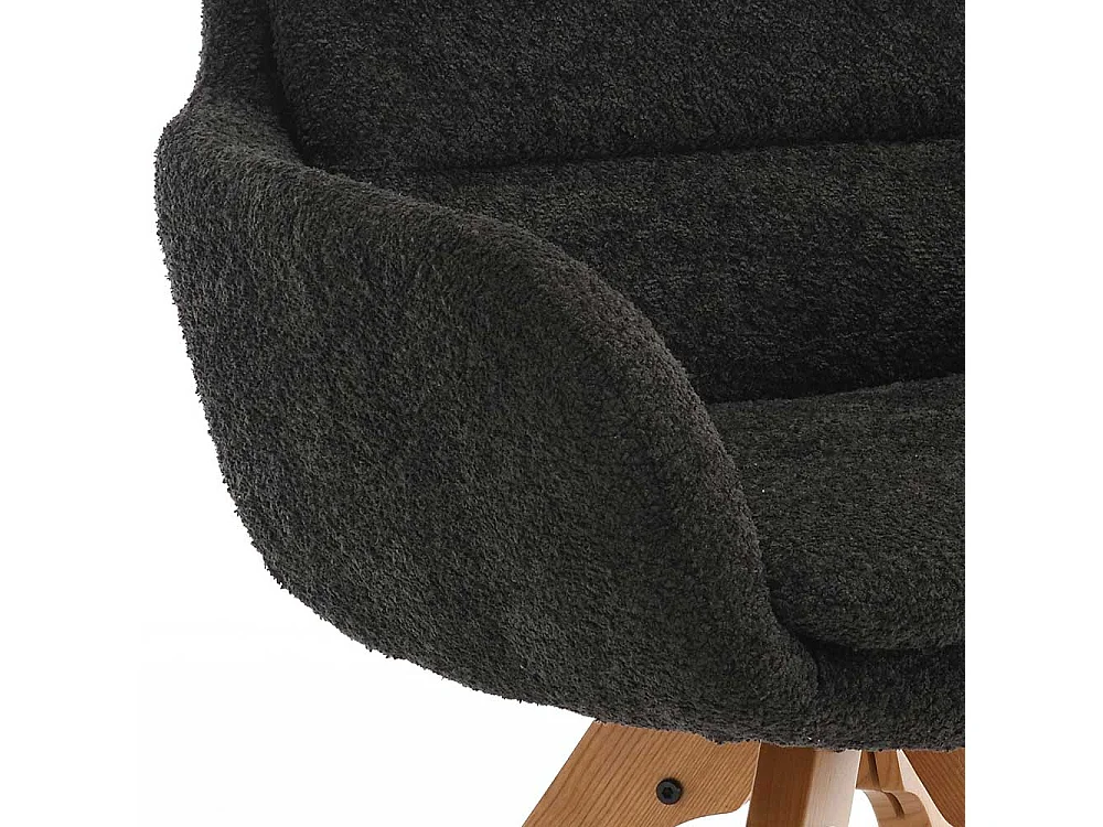 Esstisch Armlehnstühle in Anthrazit und Eichefarben Gestell aus Massivholz (2er Set)