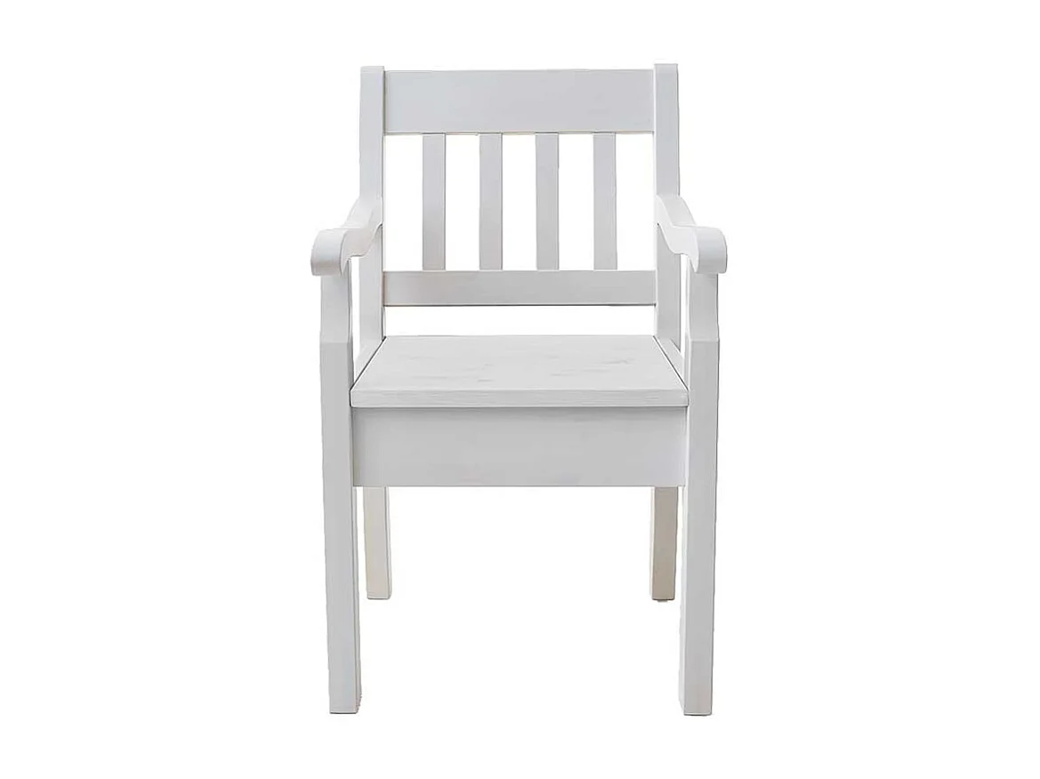 Armlehnstuhl in Weiß Kiefer massiv