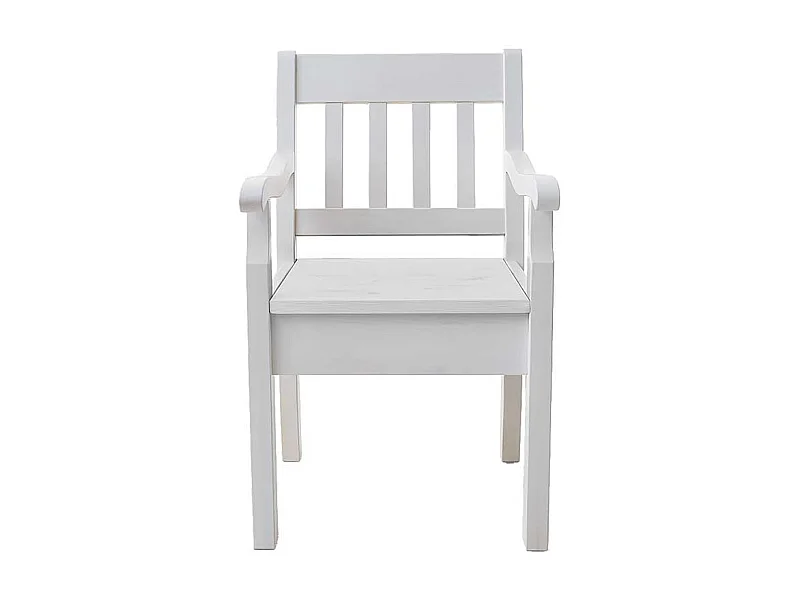 Armlehnstuhl in Weiß Kiefer massiv