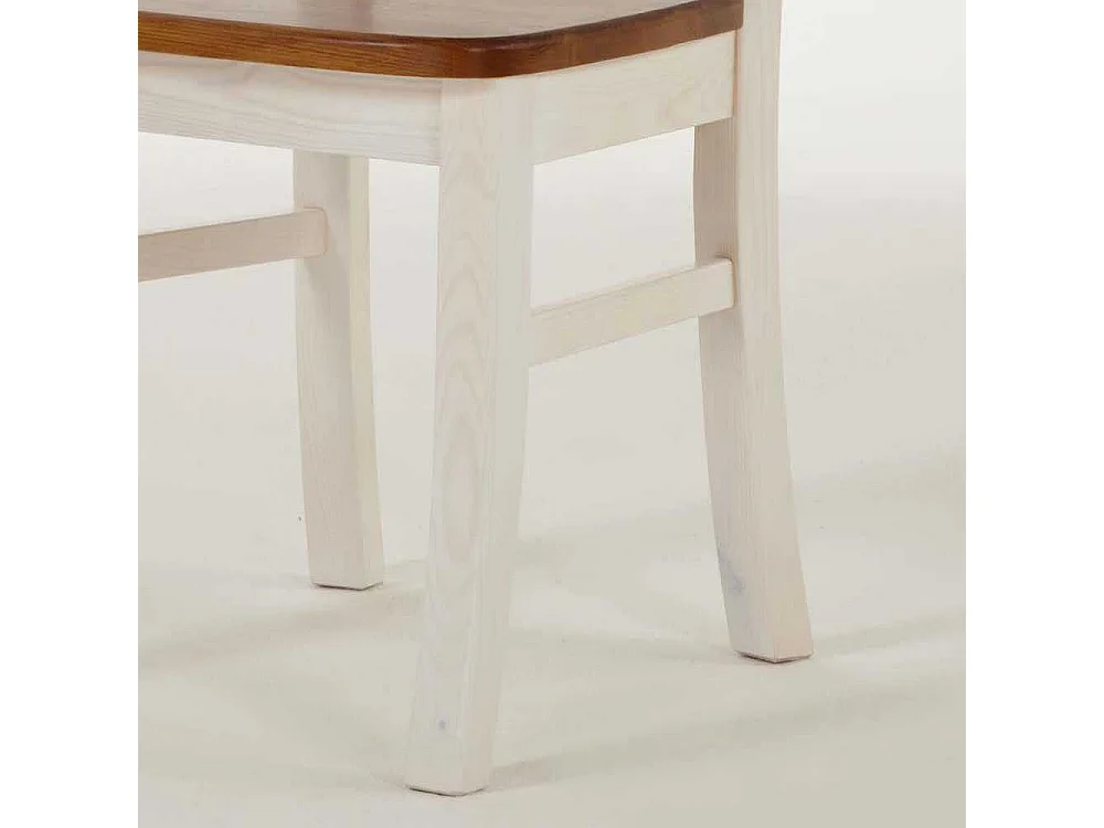 Esszimmerstuhl aus Kiefer Massivholz Weiß-Braun (2er Set)