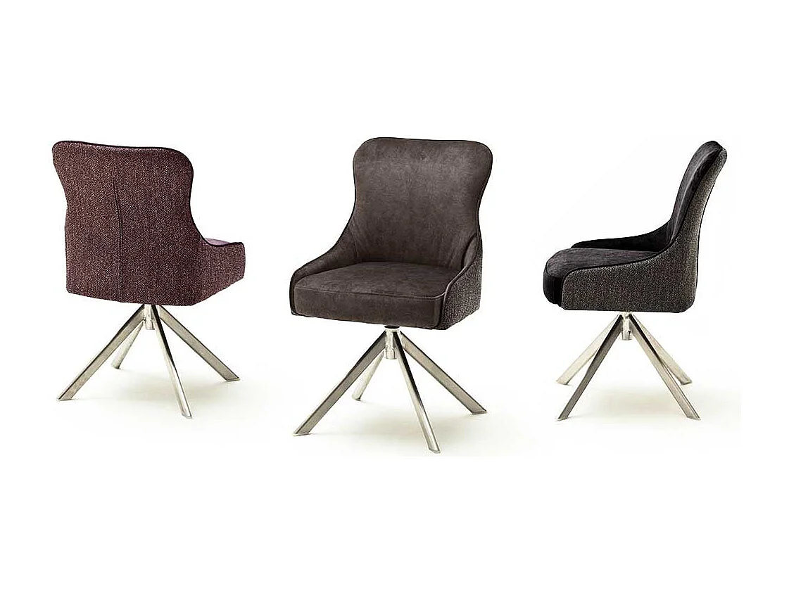 Polsterst�hle in Dunkelrot Stoff drehbar (2er Set)