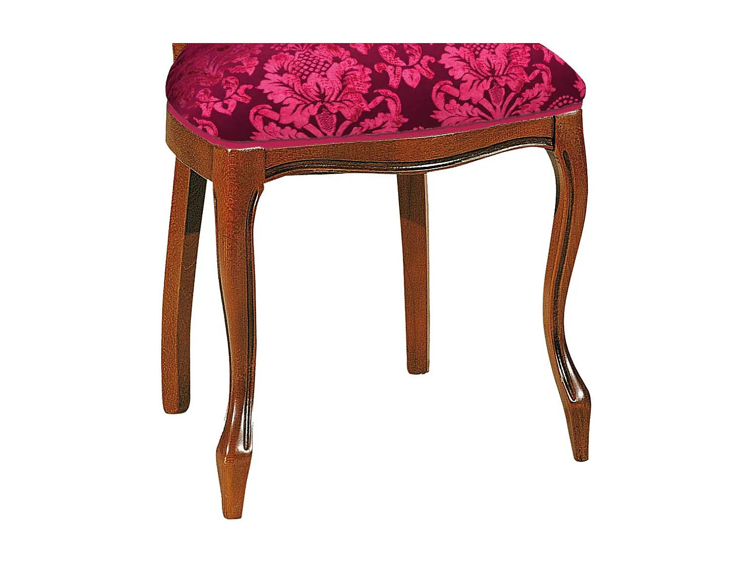 Medaillonstuhl in Dunkelrot & Nussbaum Schnitzereien