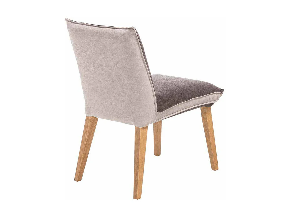 Stuhl Set in Grau Beige Stoff Holzbeine (2er Set)