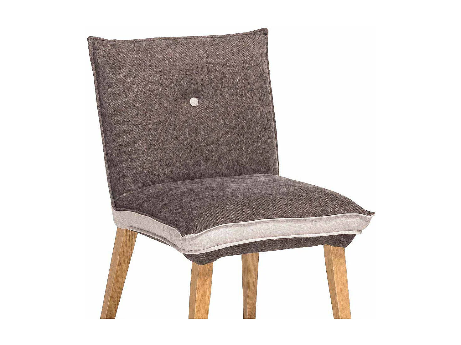 Stuhl Set in Grau Beige Stoff Holzbeine (2er Set)