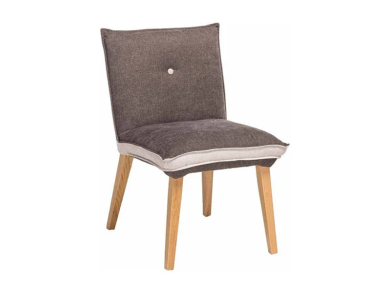 Stuhl Set in Grau Beige Stoff Holzbeine (2er Set)