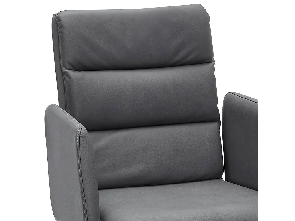 Esszimmerstuhl Armlehnstuhl in Dunkelgrau mit Gestell aus Metall