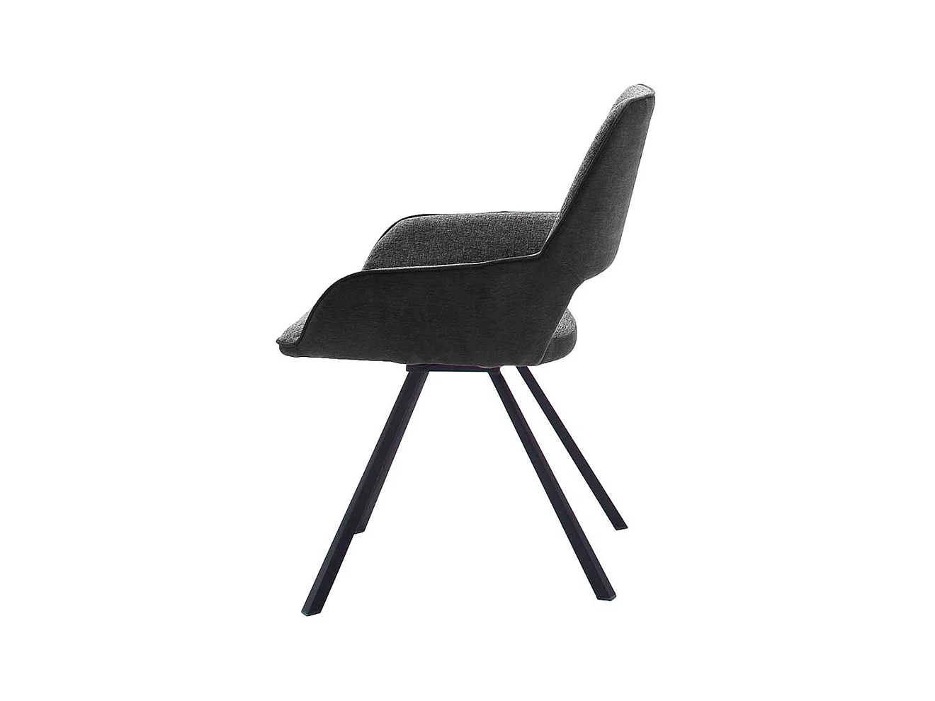 Armstühle in Dunkelgrau Webstoff Metallgestell (2er Set)