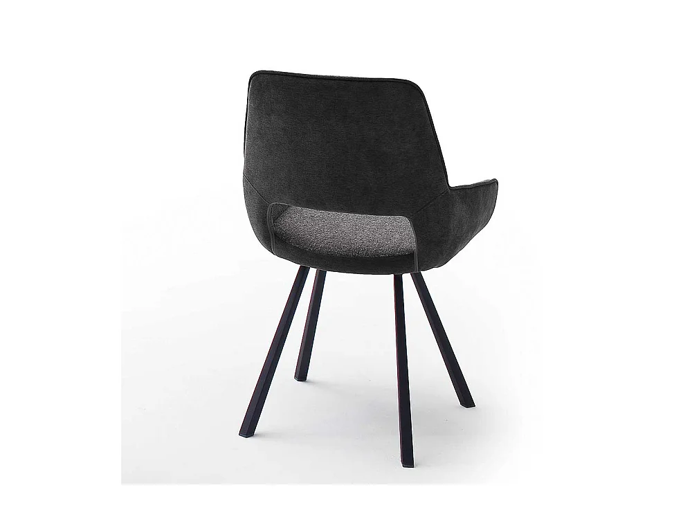 Armstühle in Dunkelgrau Webstoff Metallgestell (2er Set)