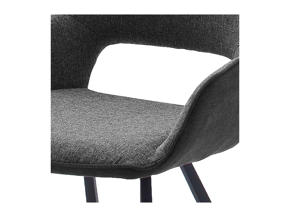 Armstühle in Dunkelgrau Webstoff Metallgestell (2er Set)