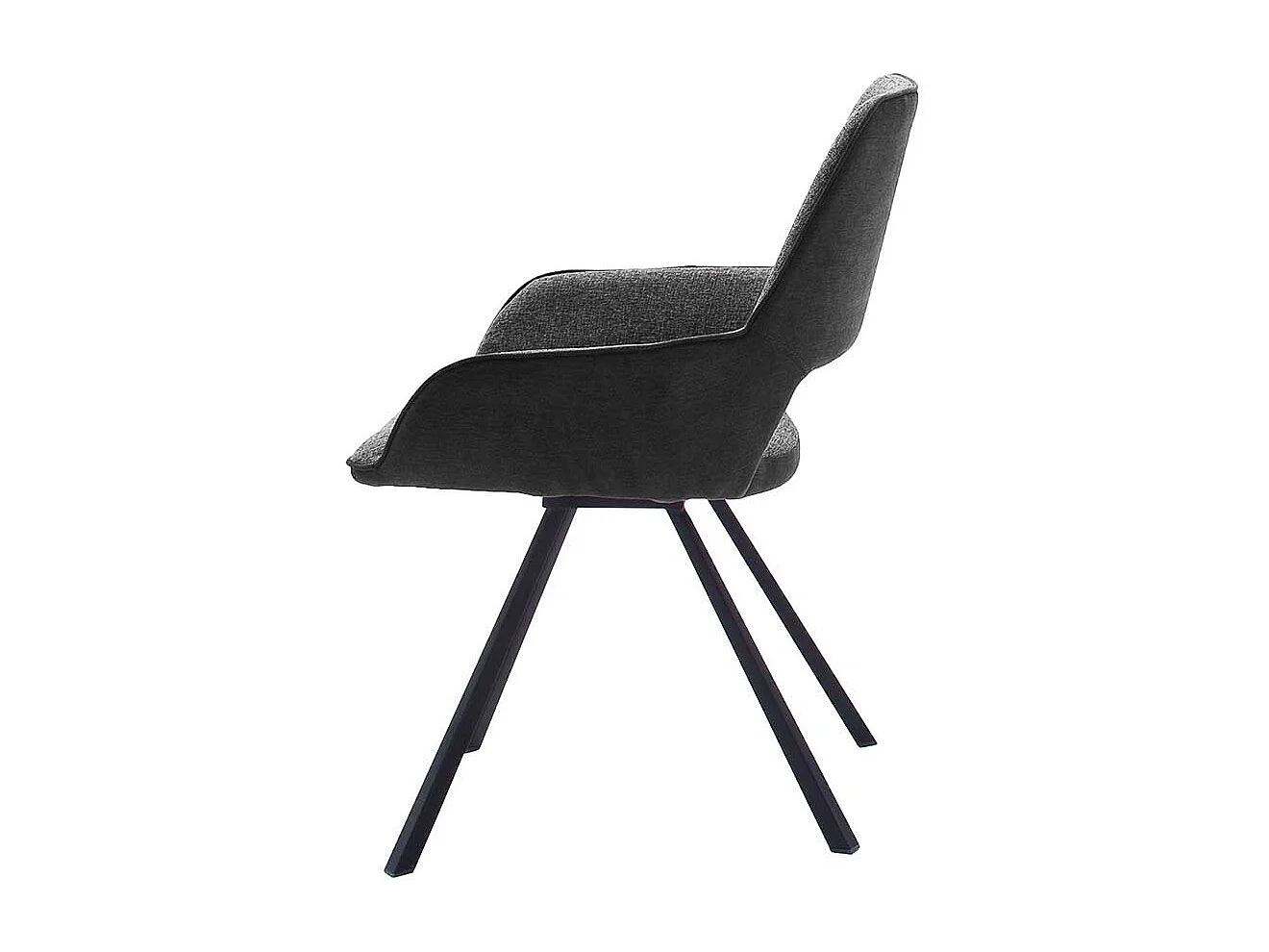 Armstühle in Dunkelgrau Webstoff Metallgestell (2er Set)