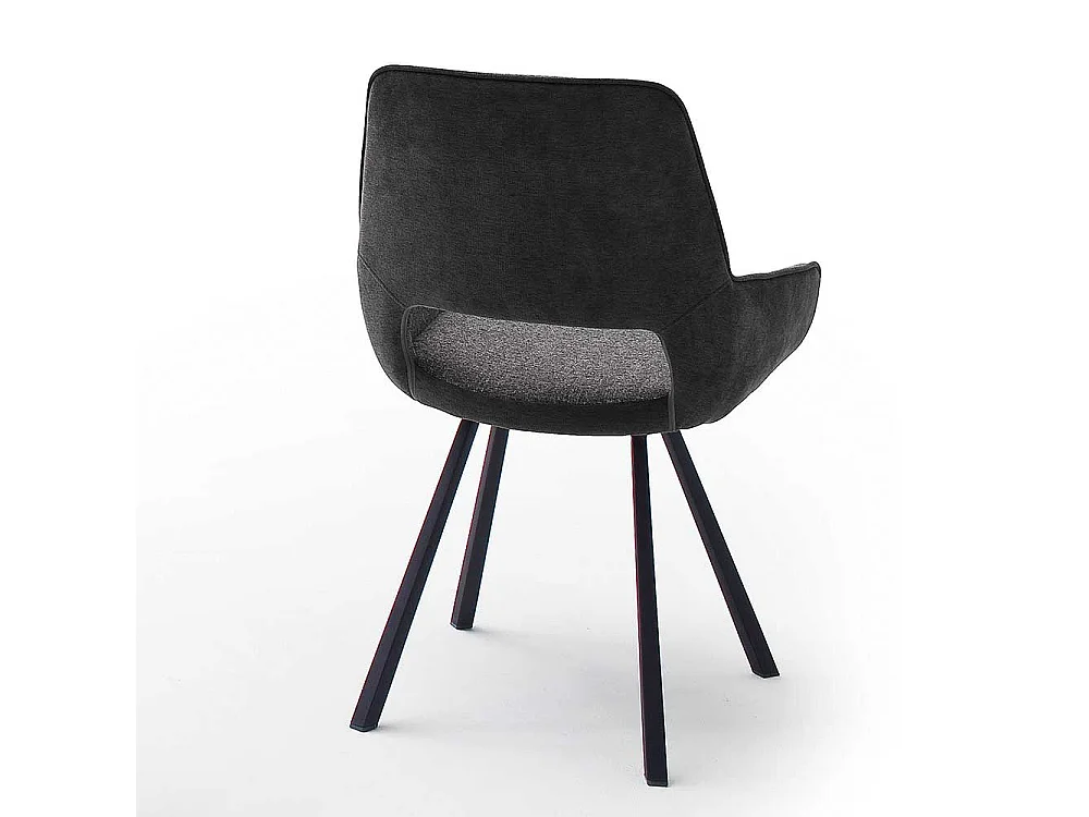 Armstühle in Dunkelgrau Webstoff Metallgestell (2er Set)