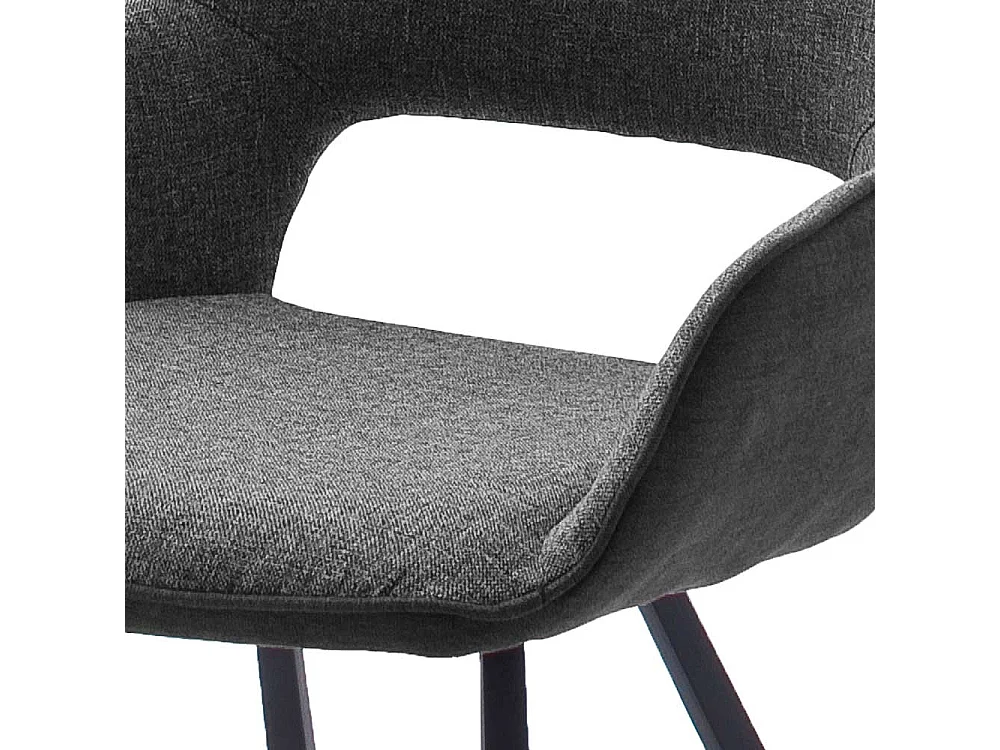 Armstühle in Dunkelgrau Webstoff Metallgestell (2er Set)