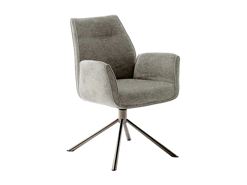 Esszimmerstuhl Taupe in modernem Design Armlehnen (2er Set)