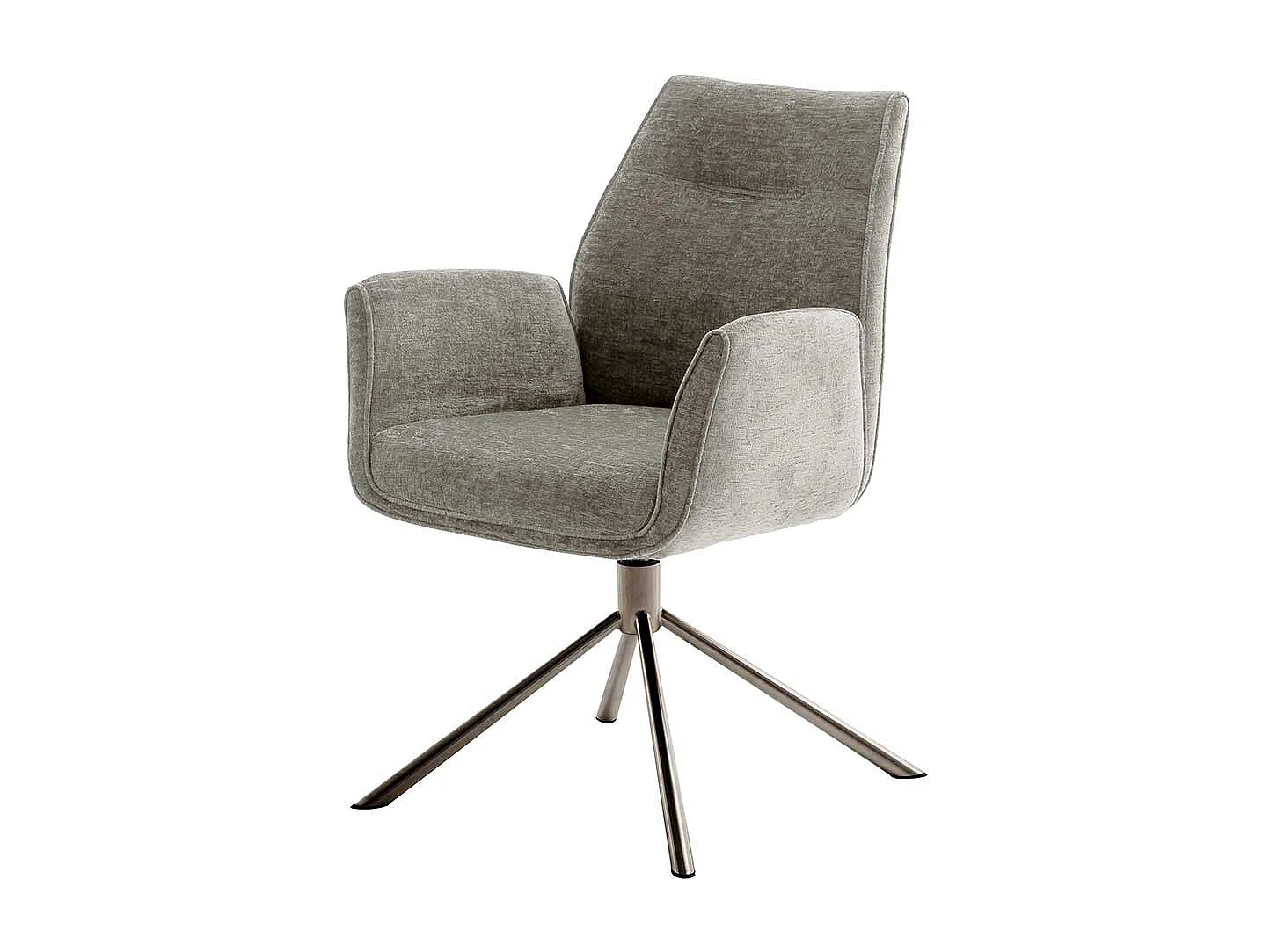 Esszimmerstuhl Taupe in modernem Design Armlehnen (2er Set)