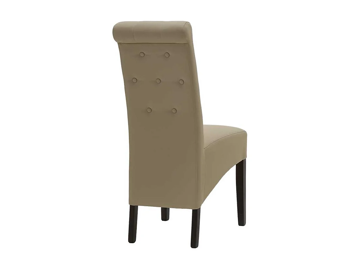 Polster Esszimmerstuhl in Creme Knopfsteppung (2er Set)