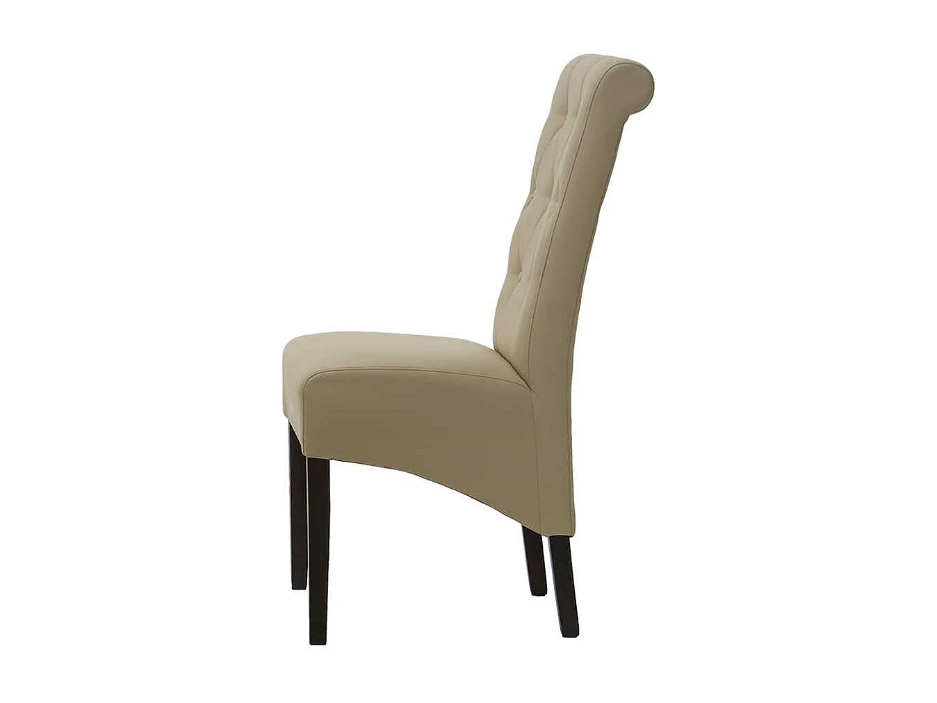 Polster Esszimmerstuhl in Creme Knopfsteppung (2er Set)