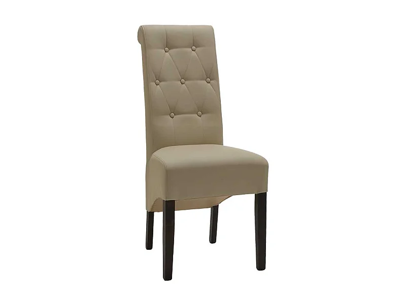 Polster Esszimmerstuhl in Creme Knopfsteppung (2er Set)