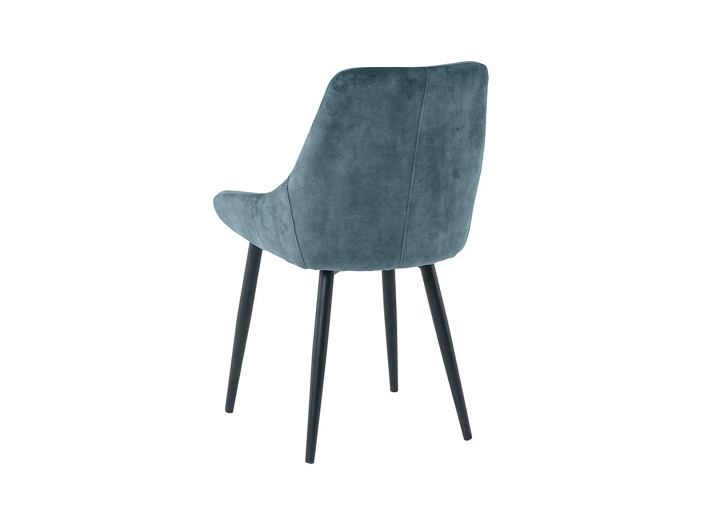 Blaue Samt Stühle mit Gestell aus Metall Schwarz (2er Set)