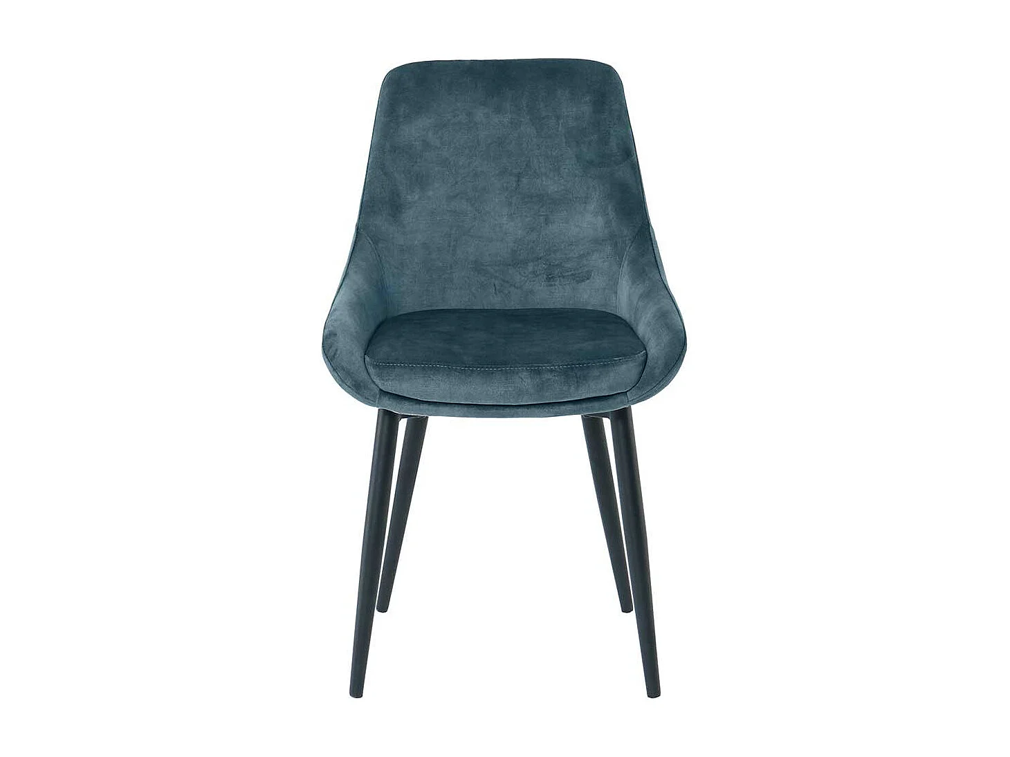 Blaue Samt Stühle mit Gestell aus Metall Schwarz (2er Set)