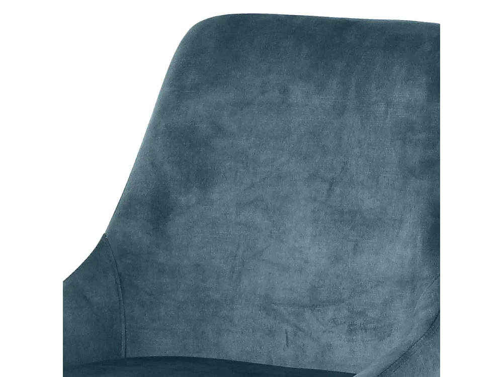 Blaue Samt Stühle mit Gestell aus Metall Schwarz (2er Set)