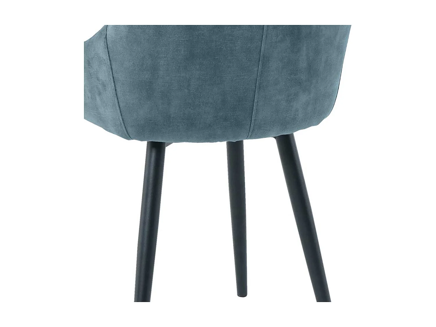 Blaue Samt Stühle mit Gestell aus Metall Schwarz (2er Set)