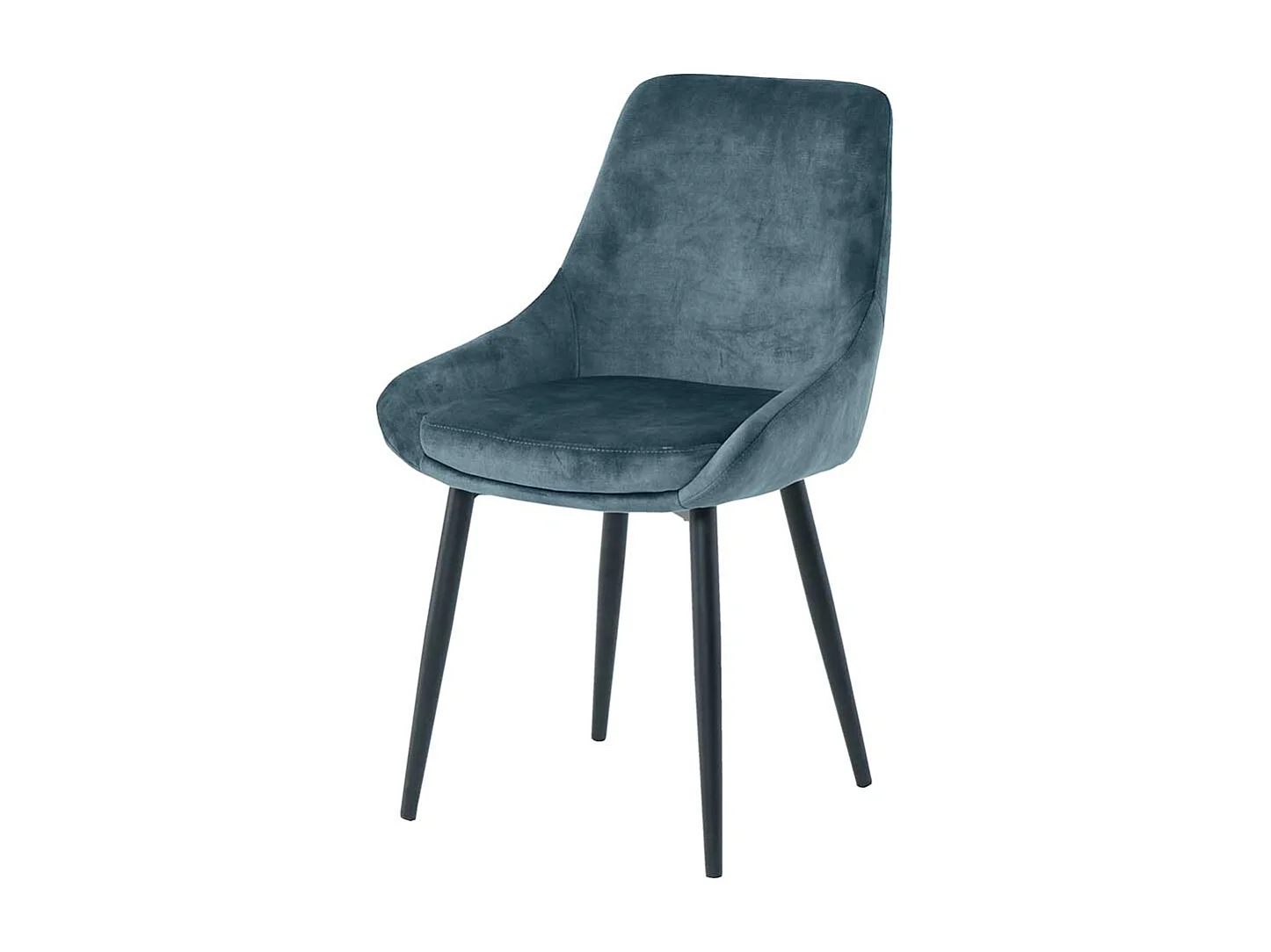 Blaue Samt Stühle mit Gestell aus Metall Schwarz (2er Set)