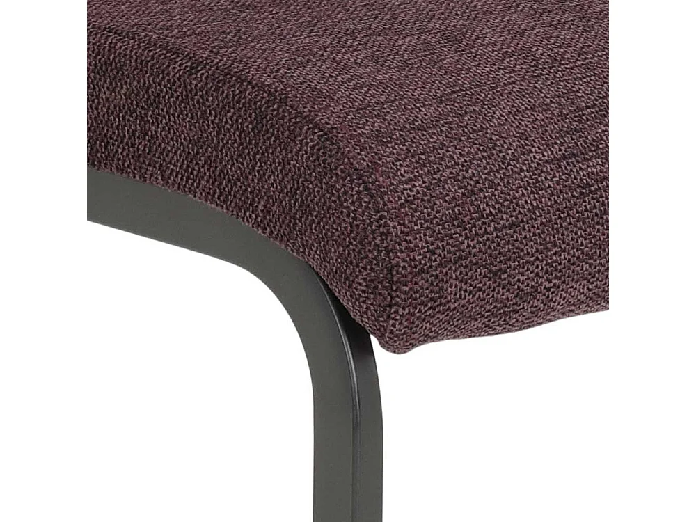 Freischwinger Stuhl in Bordeaux Dunkelgrau (Set)