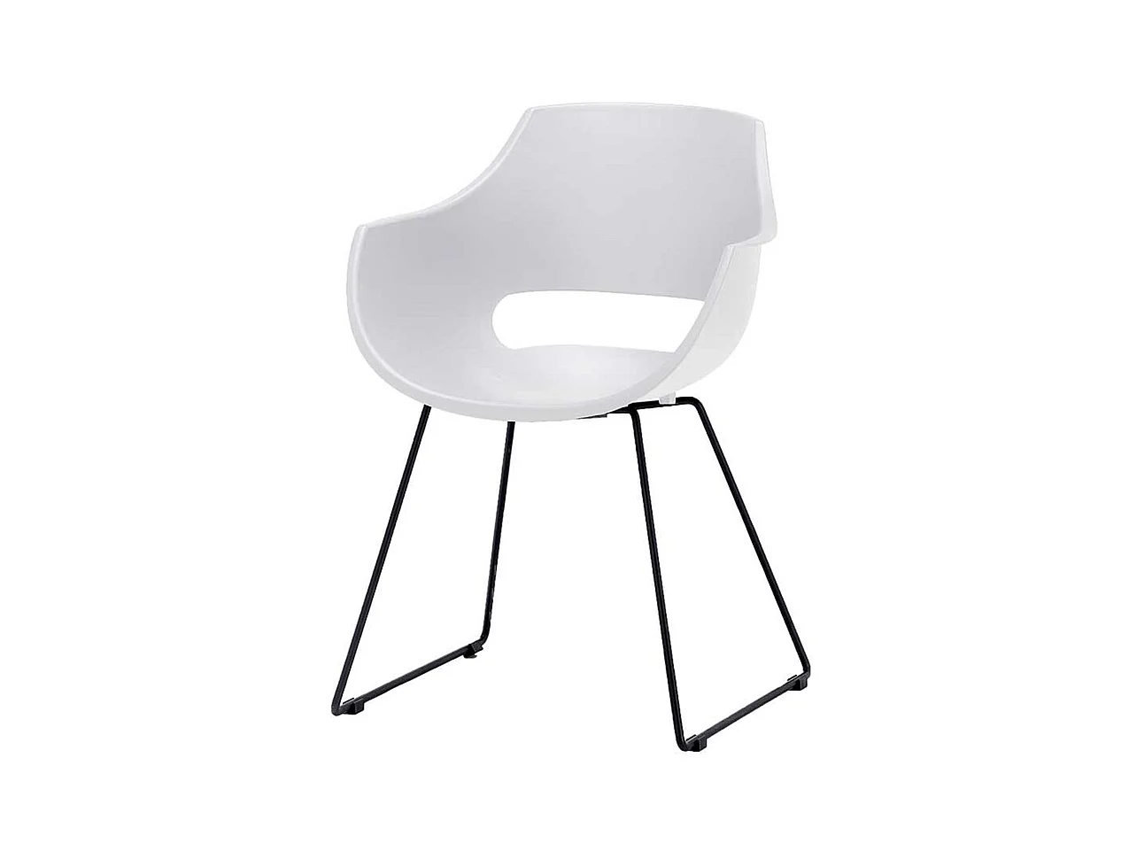 Esstisch St�hle in Wei� Kunststoff Metallgestell (4er Set)