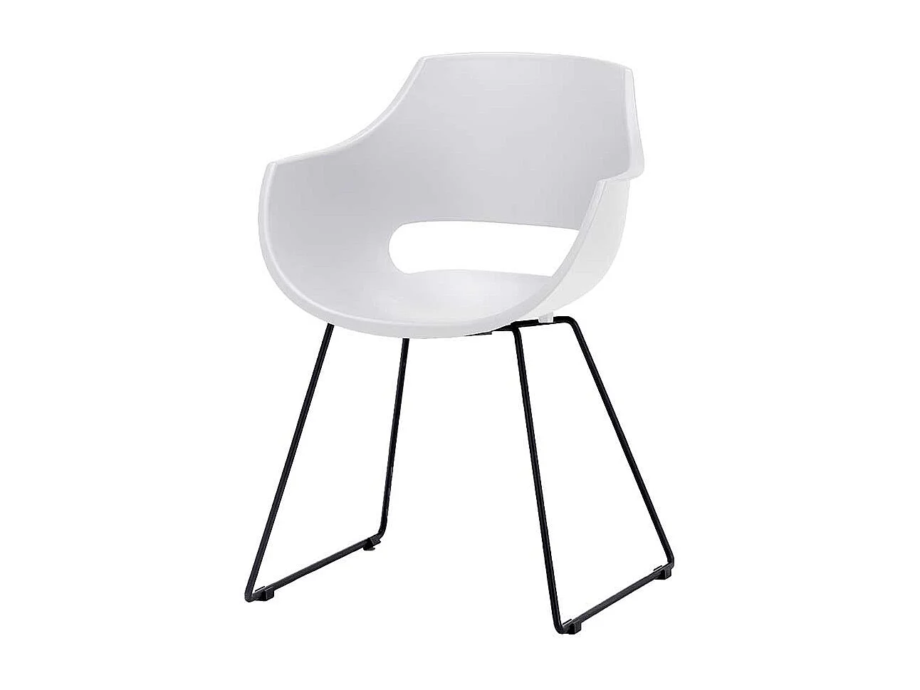 Esstisch Stühle in Weiß Kunststoff Metallgestell (4er Set)