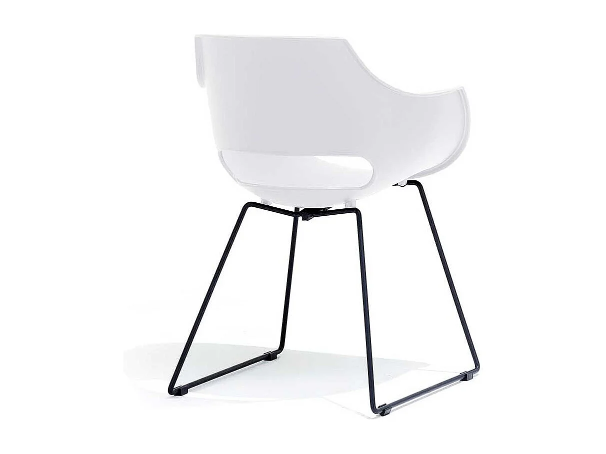 Esstisch Stühle in Weiß Kunststoff Metallgestell (4er Set)