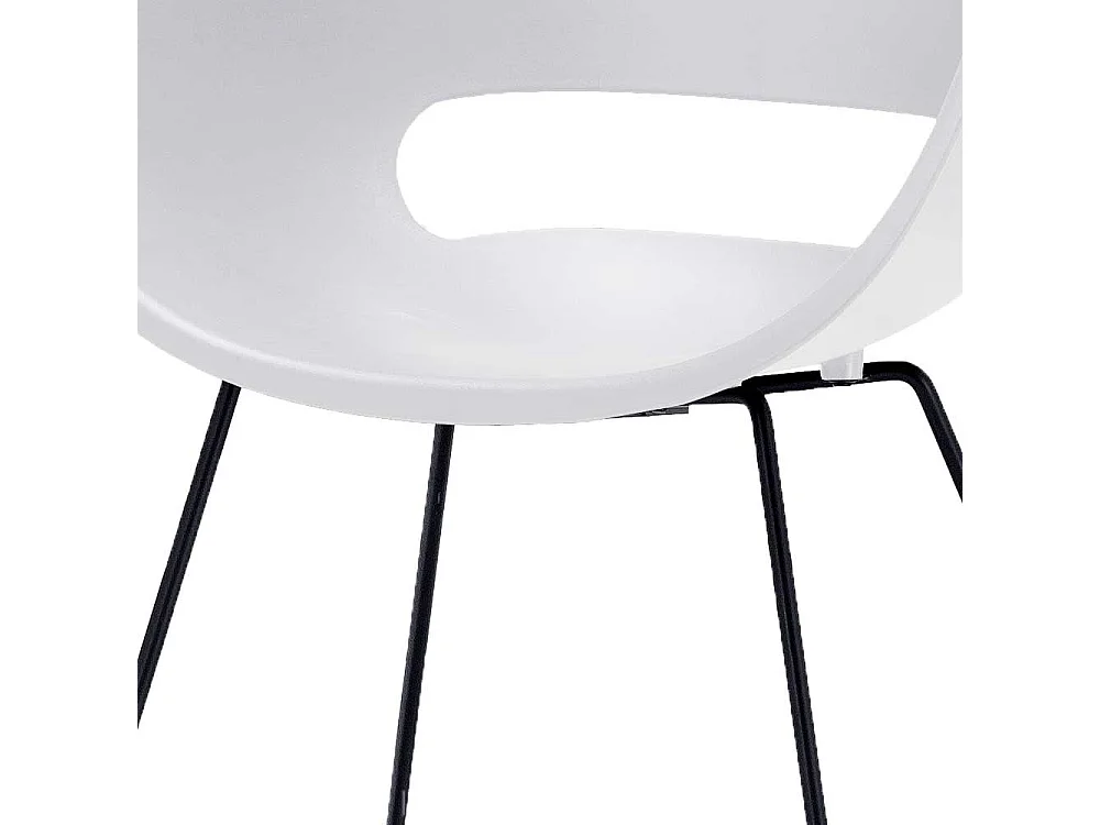 Esstisch Stühle in Weiß Kunststoff Metallgestell (4er Set)