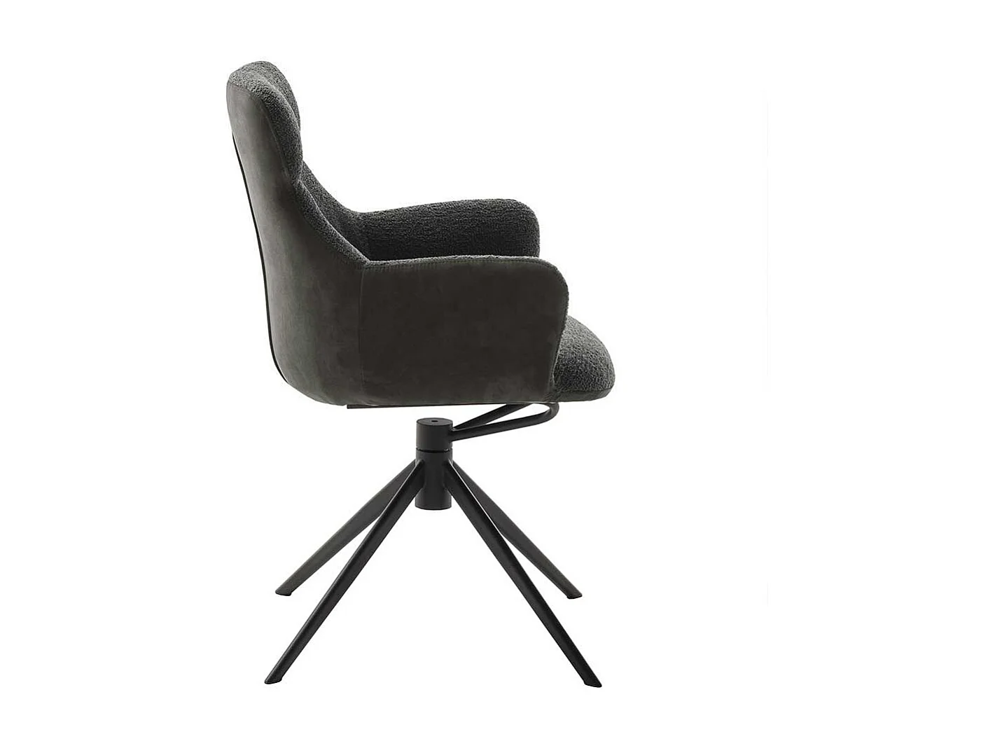 Esstischstuhl in Anthrazit Gestell aus Metall (2er Set)