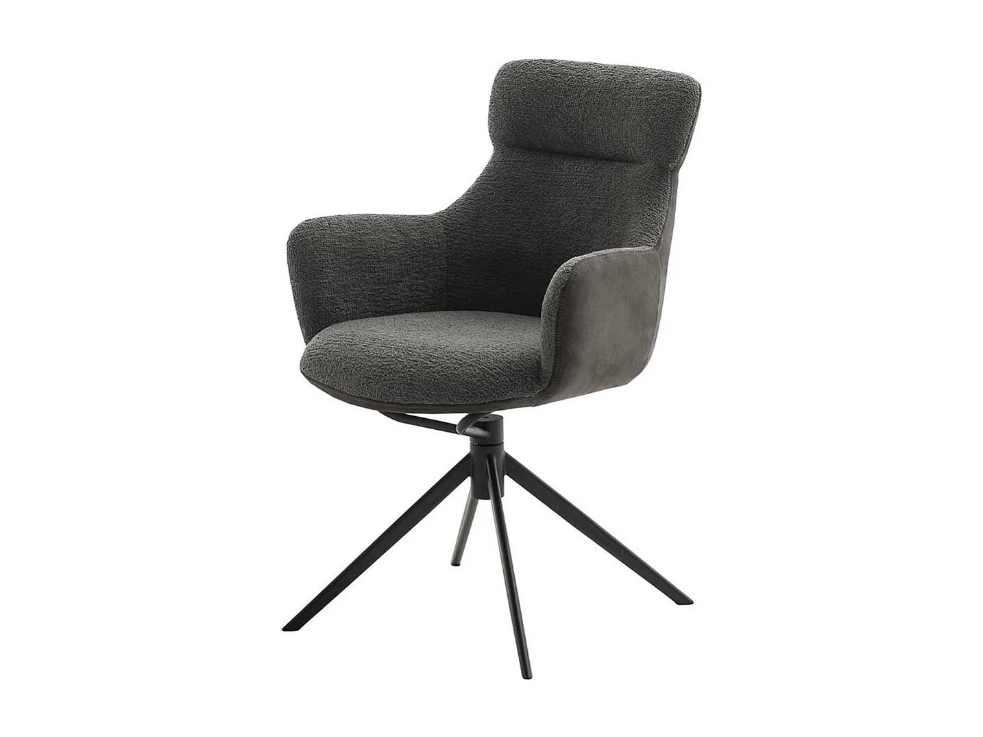 Esstischstuhl in Anthrazit Gestell aus Metall (2er Set)