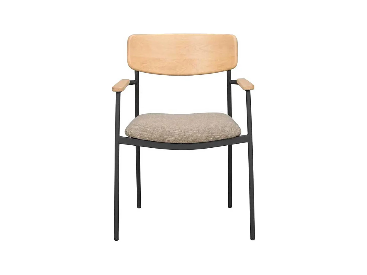 Stuhl Küche Kuechenstuhl mit Armlehnen und Metall Oberfläche (2er Set)