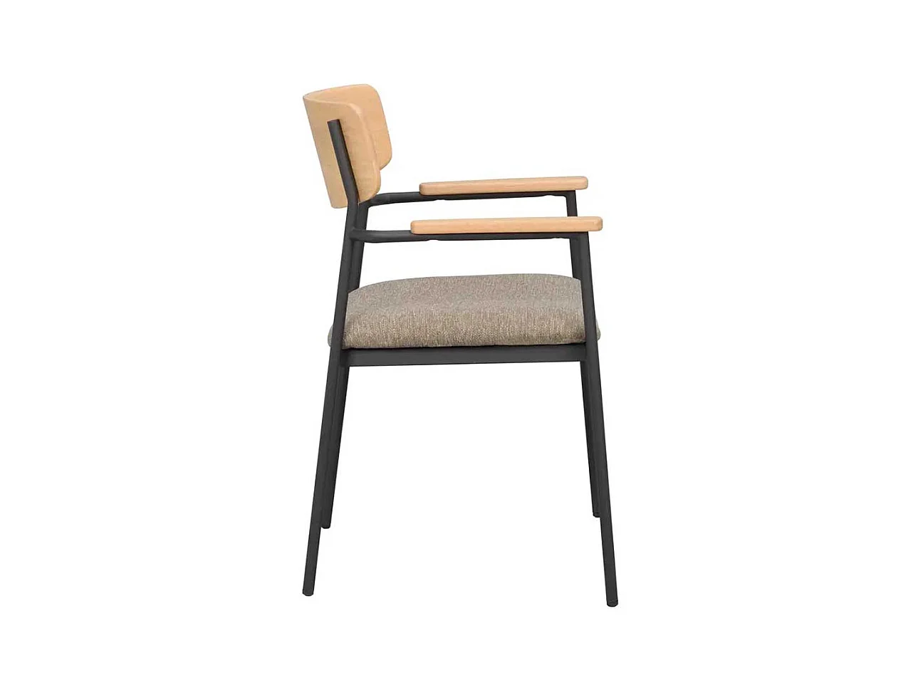 Stuhl Küche Kuechenstuhl mit Armlehnen und Metall Oberfläche (2er Set)