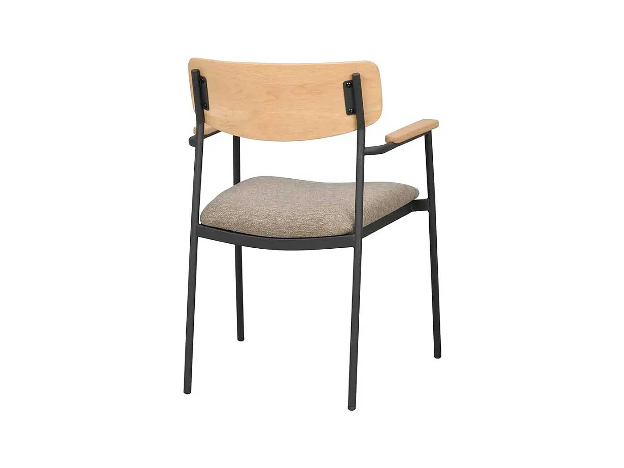 Stuhl Küche Kuechenstuhl mit Armlehnen und Metall Oberfläche (2er Set)