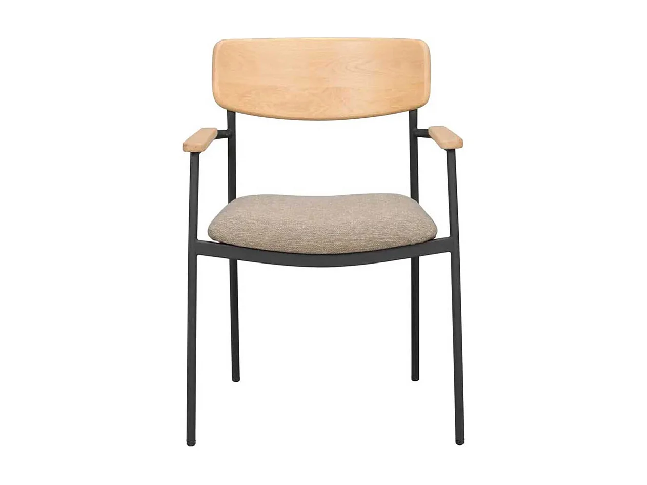 Stuhl Küche Kuechenstuhl mit Armlehnen und Metall Oberfläche (2er Set)