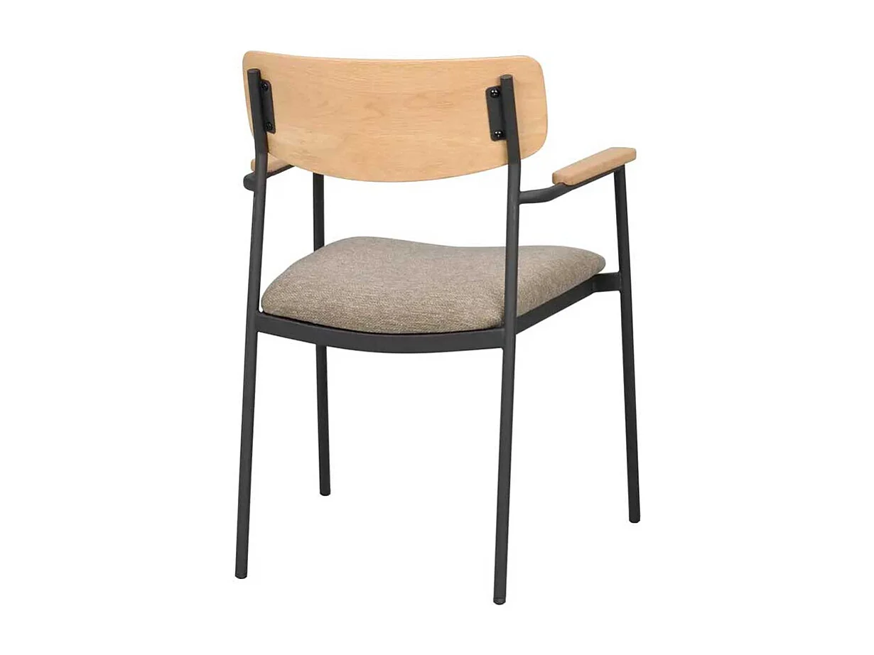 Stuhl Küche Kuechenstuhl mit Armlehnen und Metall Oberfläche (2er Set)