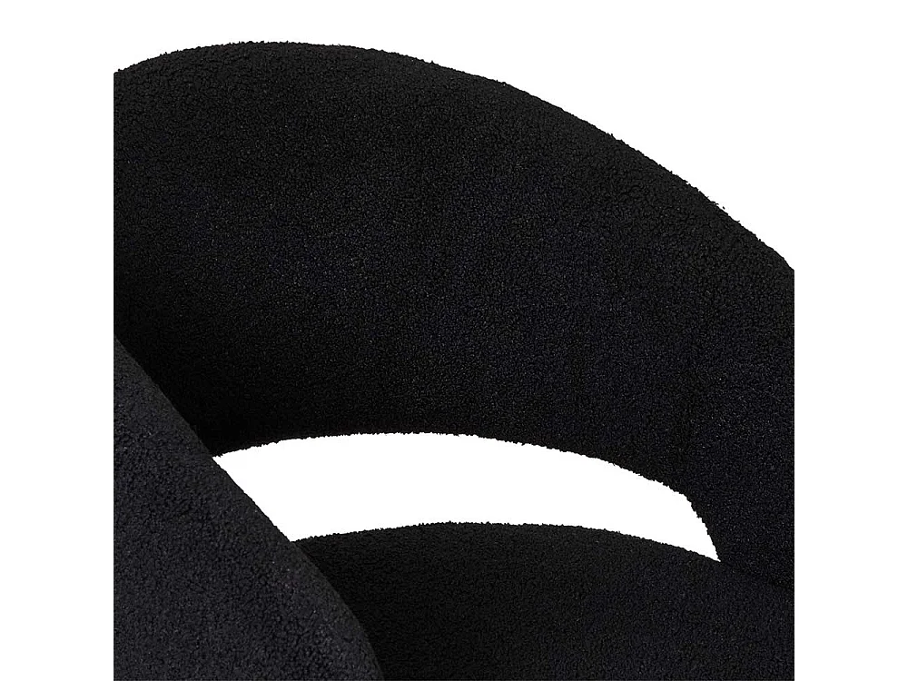 Armlehnstuhl Stuhl Esszimmer aus Boucle Stoff mit vier Füßen (2er Set)